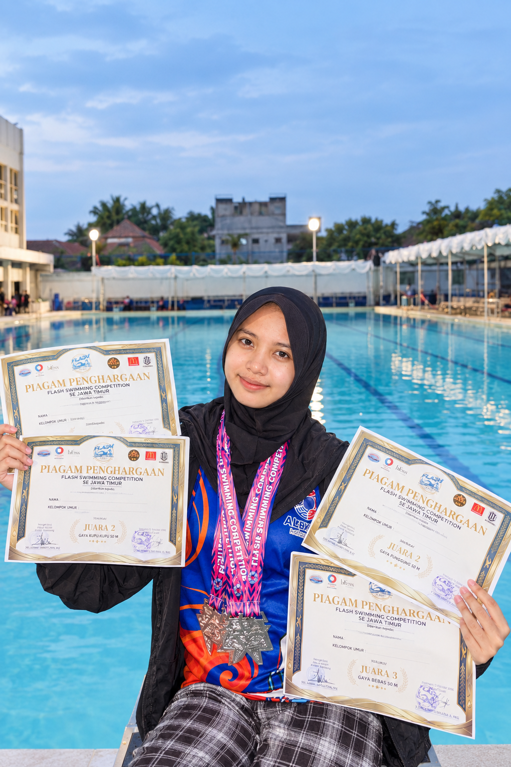 Atlet Renang Pamekasan Nadita Citra Pratiwi Raih Empat Prestasi di Flash Swimming Competition se-Jawa Timur